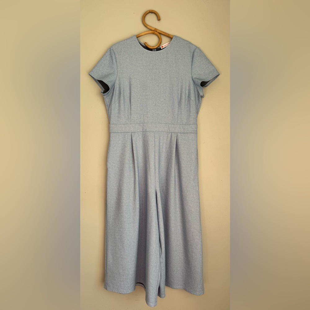 Jude Connally Baby Blue Stretch Jumpsuit Wide Leg